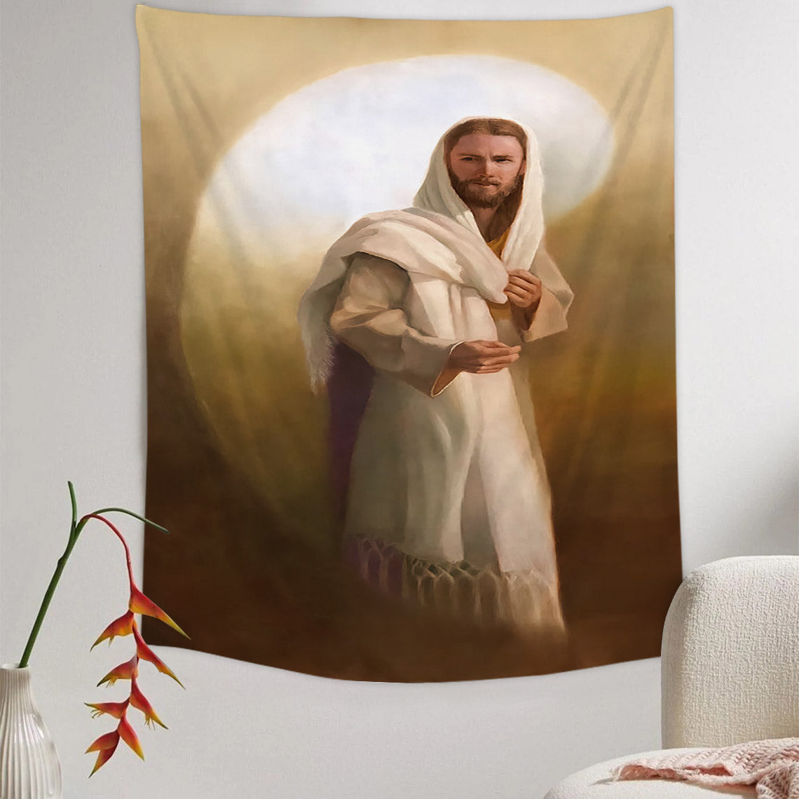 I Am The Way Tapestry - Jesus Picture - Religious Tapestry - Christian Tapestry Wall Hangings