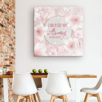 I Am With You Always Matthew 2820 Canvas Wall Art - Christian Wall Art - Religious Wall Decor
