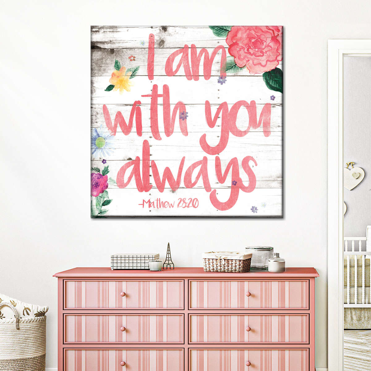I Am With You Square Canvas Wall Art - Christian Wall Decor - Christian Wall Hanging