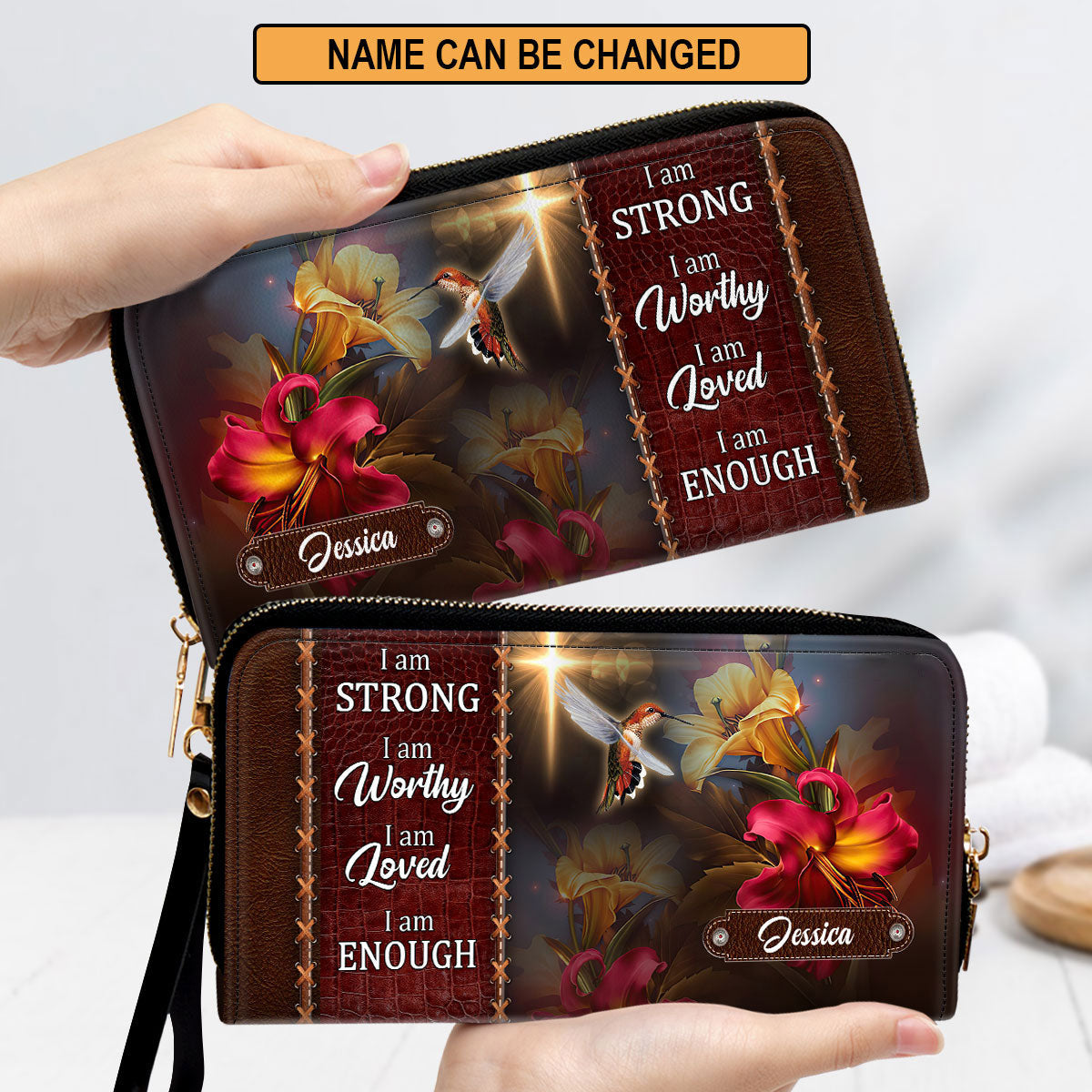 I Am Worthy Clutch Purse For Women - Personalized Name - Christian Gifts For Women