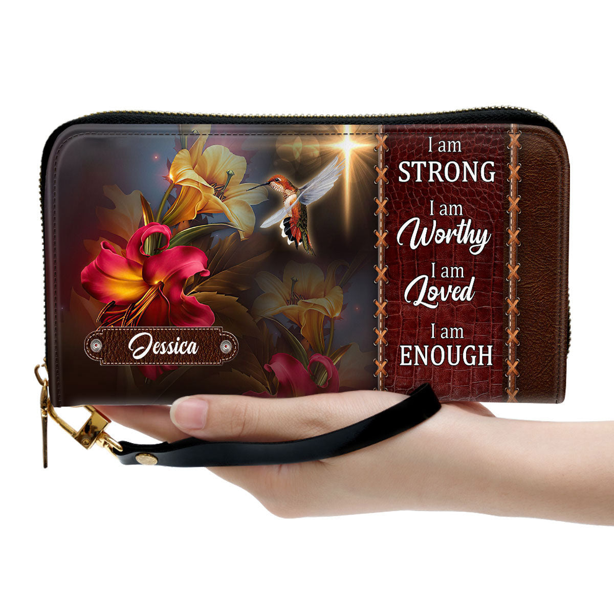 I Am Worthy Clutch Purse For Women - Personalized Name - Christian Gifts For Women