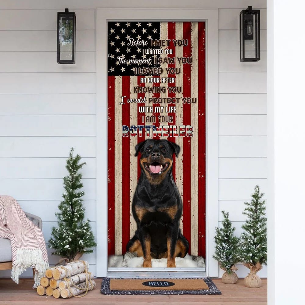 I Am Your Rottweiler Door Cover - Religious Door Decorations - Christian Home Decor