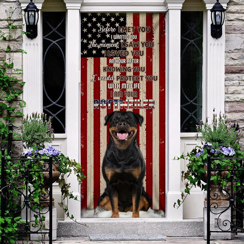 I Am Your Rottweiler Door Cover - Religious Door Decorations - Christian Home Decor