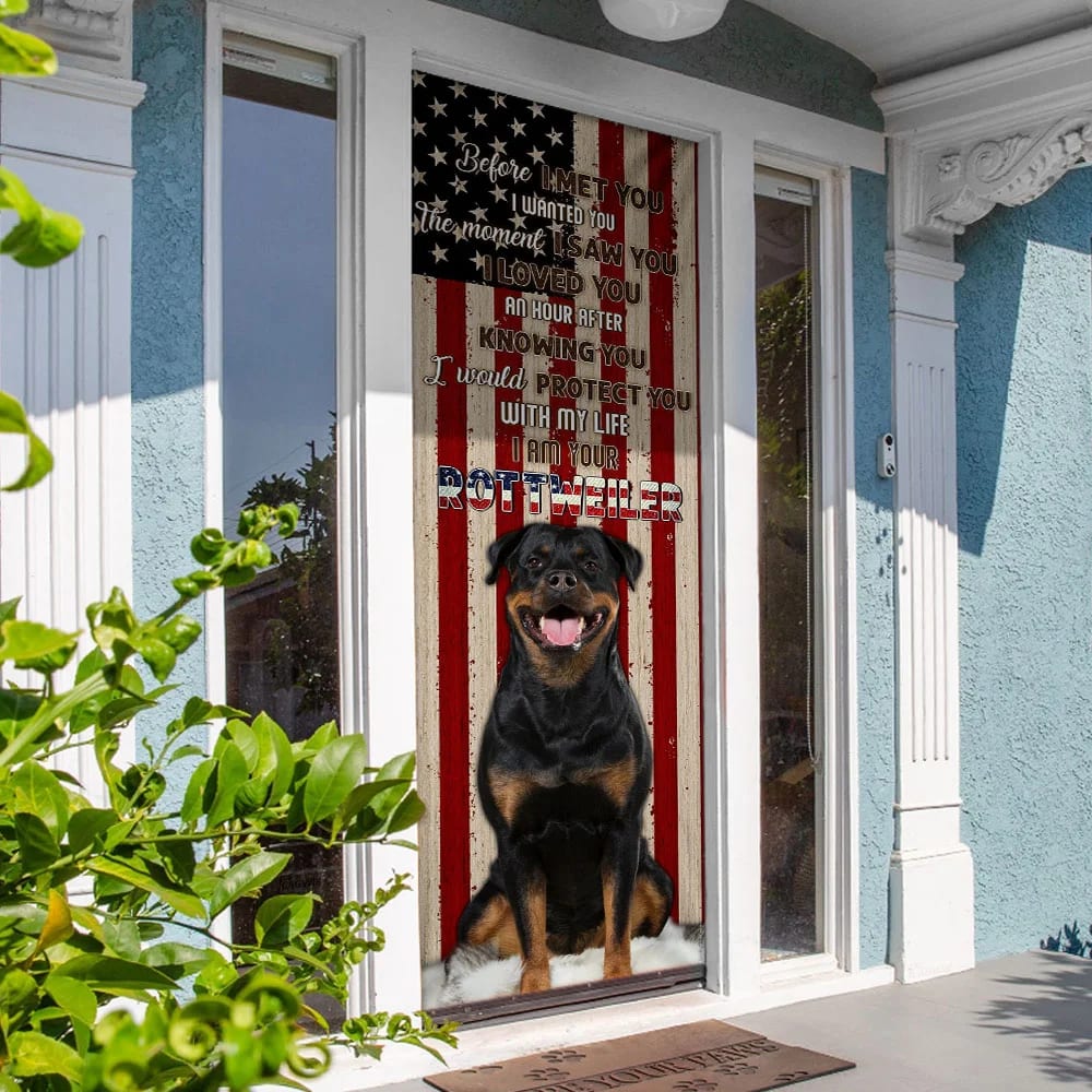 I Am Your Rottweiler Door Cover - Religious Door Decorations - Christian Home Decor