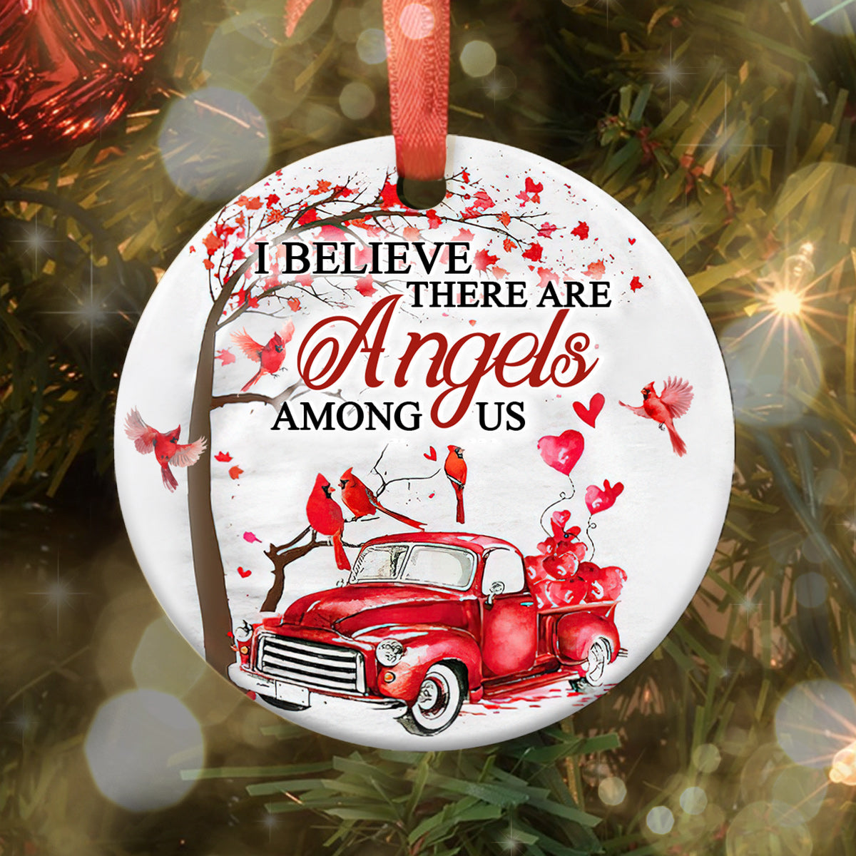 I Believe Ceramic Circle Ornament - Decorative Ornament - Christmas Ornament