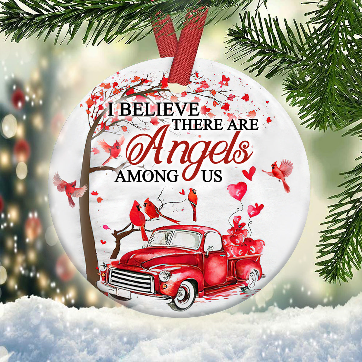 I Believe Ceramic Circle Ornament - Decorative Ornament - Christmas Ornament
