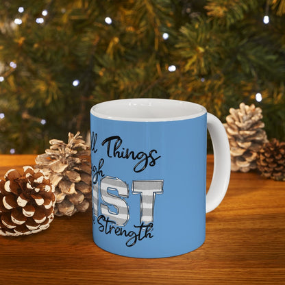 I Can Do All Things Stripe Mug - Christian Mug - Bible Verse Mugs - Scripture Mugs