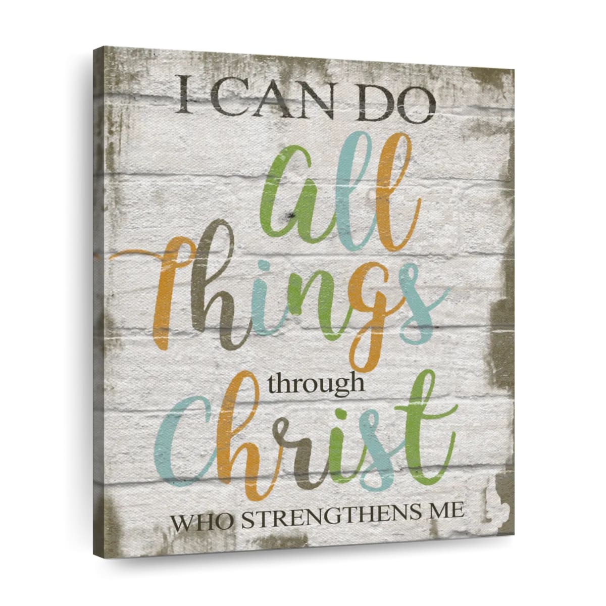 I Can Do All Things Through Christ Canvas Wall Art - Canvas Religious Wall Art - Christian Wall Decor Living Room