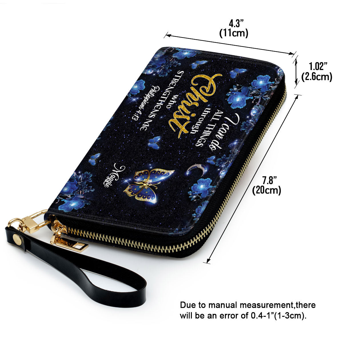 I Can Do All Things Through Christ Clutch Purse For Women - Personalized Name - Christian Gifts For Women