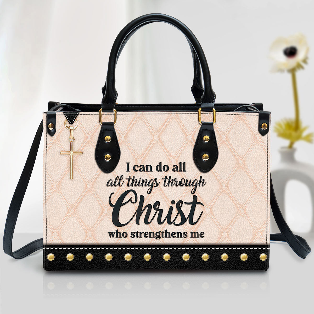 I Can Do All Things Through Christ Leather Handbag - Religious Gifts For Women - Women Pu Leather Bag