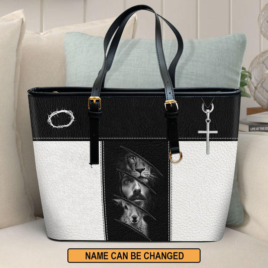 I Can Do All Things Through Christ Personalized Pu Leather Tote Bag For Women - Mom Gifts For Mothers Day