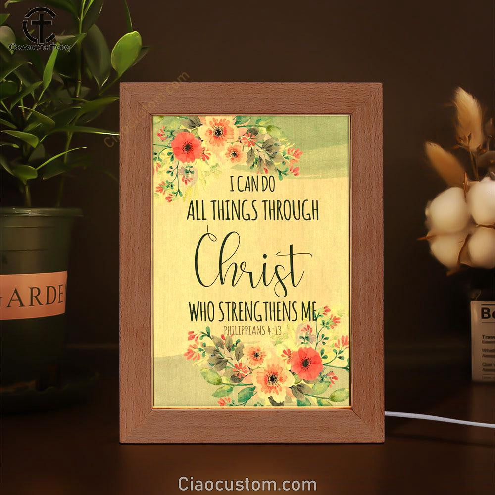 I Can Do All Things Through Christ Philippians 413 - Bible Verse Wooden Lamp Art - Bible Verse Wooden Lamp - Scripture Night Light