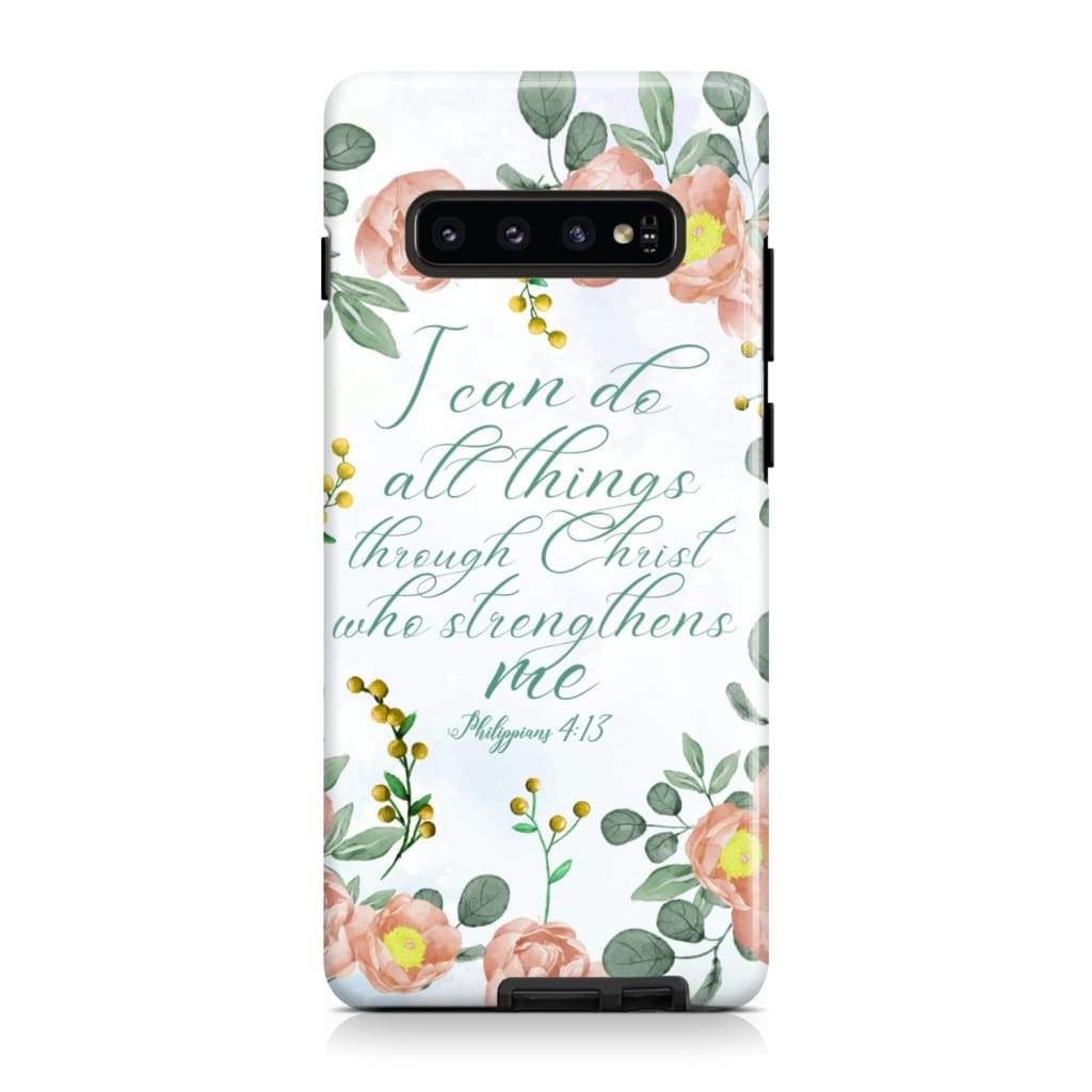 I Can Do All Things Through Christ Philippians 413 Floral Phone Case - Scripture Phone Cases - Iphone Cases Christian