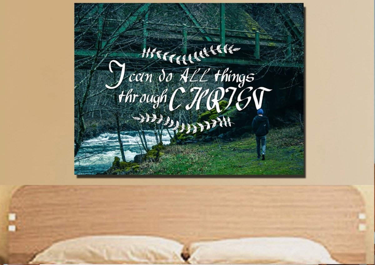 I Can Do All Things Through Christ Wall Art Canvas Print - Christian Canvas Wall Art