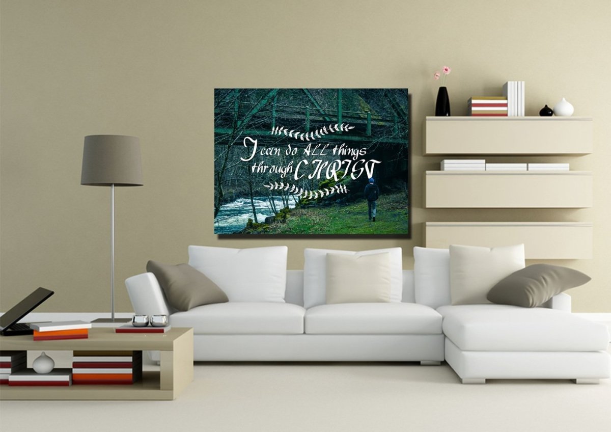 I Can Do All Things Through Christ Wall Art Canvas Print - Christian Canvas Wall Art