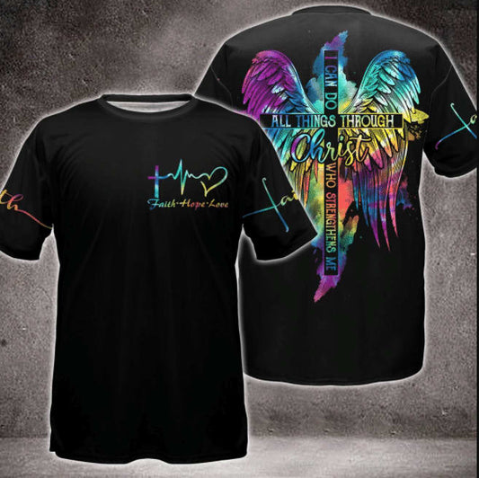I Can Do All Things Wings Colorfull Jesus Shirt - Christian 3D Shirt
