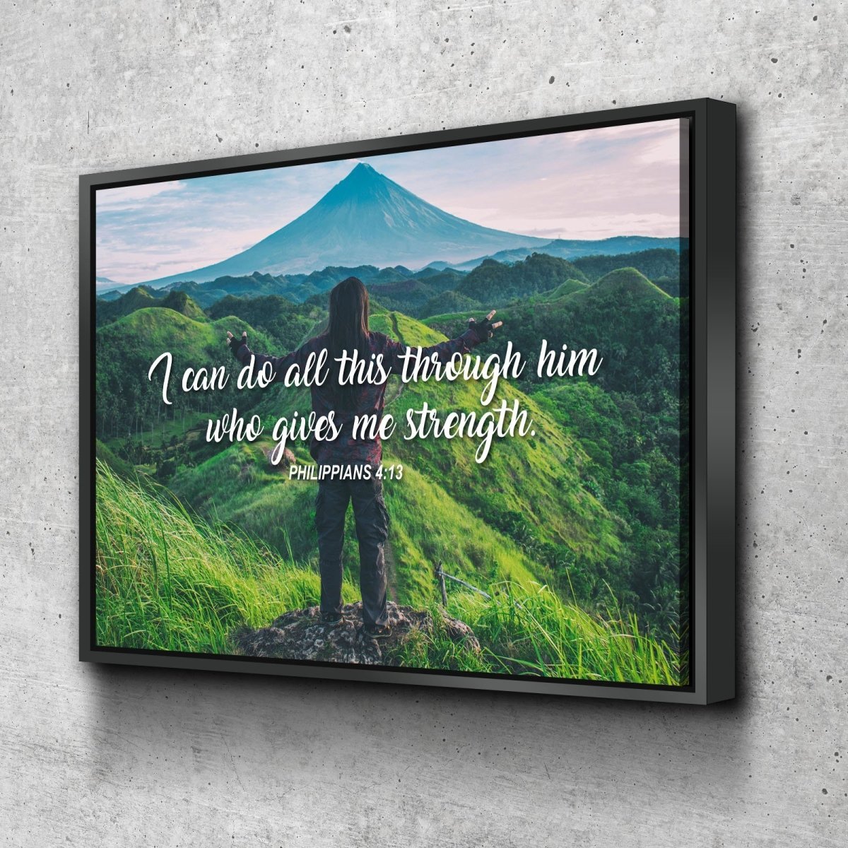 I Can Do All This Through Him Who Gives Me Strength Canvas Wall Art - Christian Canvas Wall Art