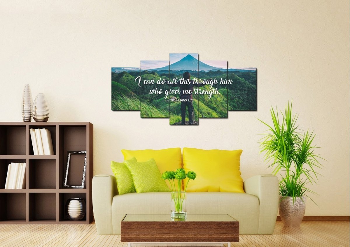I Can Do All This Through Him Who Gives Me Strength Canvas Wall Art - Christian Canvas Wall Art