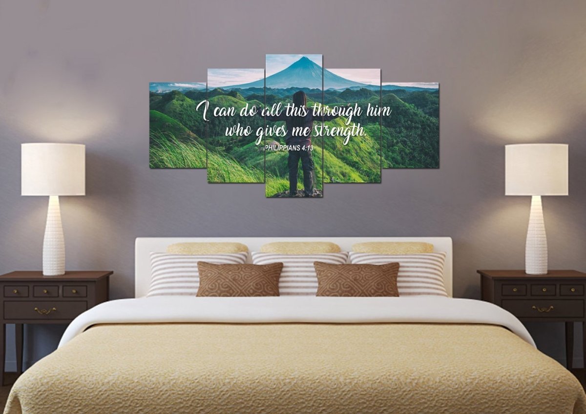 I Can Do All This Through Him Who Gives Me Strength Canvas Wall Art - Christian Canvas Wall Art