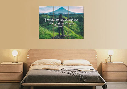 I Can Do All This Through Him Who Gives Me Strength Canvas Wall Art - Christian Canvas Wall Art