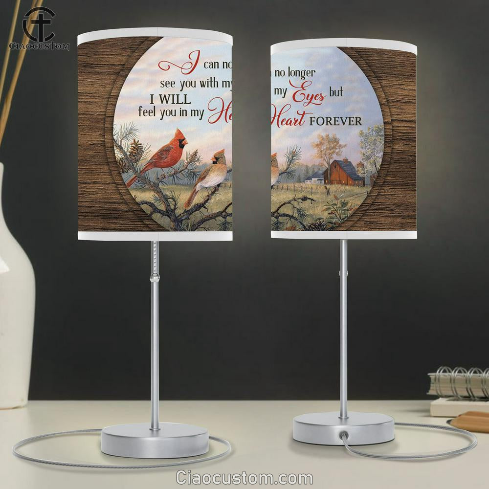 I Can No Longer See You With My Eyes Cardinal Tree Large Table Lamp Art - Christian Lamp Art Home Decor - Religious Table Lamp Prints
