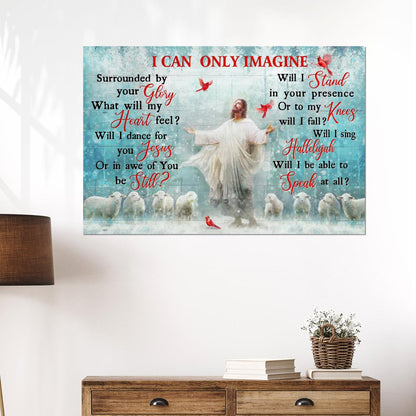 I Can Only Imagine Canvas - Radiance Jesus And Snow Cardinal Canvas - Jesus Canvas - Christmas Wall Art