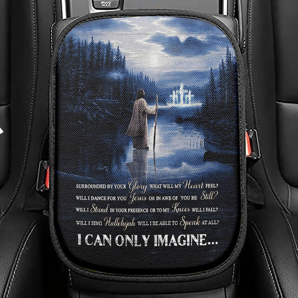 I Can Only Imagine Cardinal Christian Seat Box Cover, Bible Verse Car Center Console Cover, Scripture Car Interior Accessories
