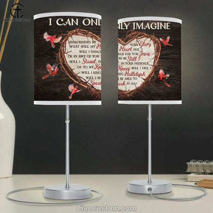 I Can Only Imagine Cardinals And Heart Large Table Lamp Art - Christian Lamp Art Home Decor - Religious Table Lamp Prints