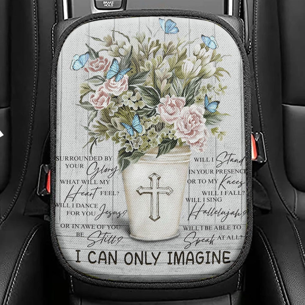 I Can Only Imagine Hummingbird Seat Box Cover, Bible Verse Car Center Console Cover, Christian Inspirational Car Interior Accessories