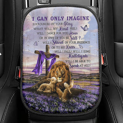 I Can Only Imagine Lion Dove Seat Box Cover, Bible Verse Car Center Console Cover, Inspirational Car Interior Accessories