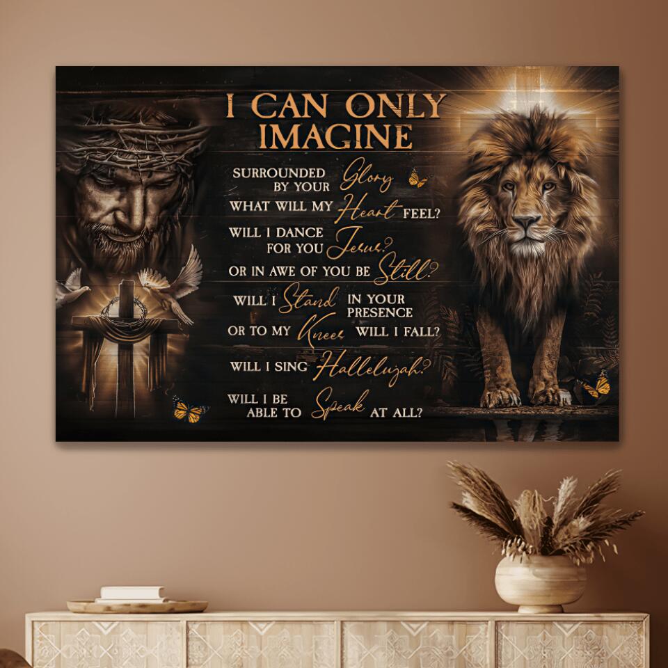 I Can Only Imagine Lion Of Judah Jesus Canvas Wall Art - Jesus Canvas Pictures - Christian Wall Posters