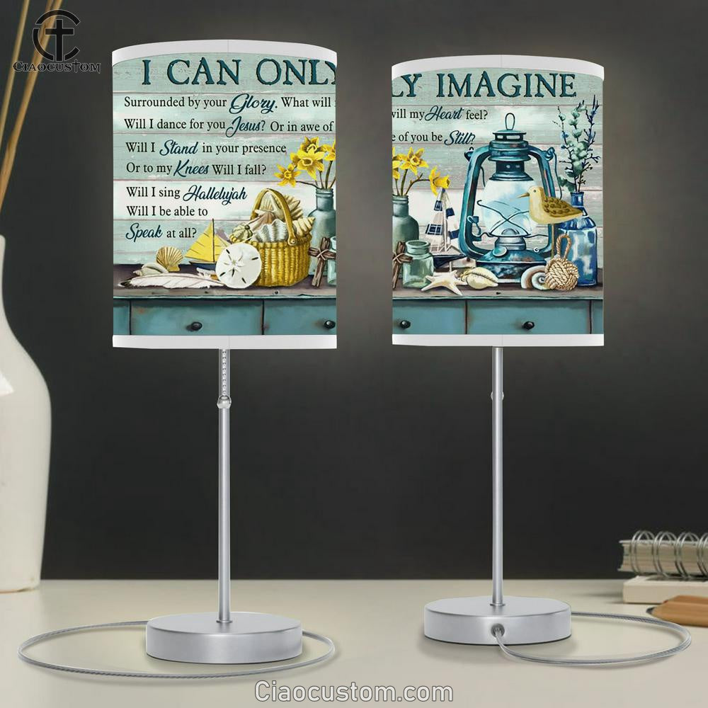 I Can Only Imagine Ocean Theme Large Table Lamp Art - Christian Lamp Art Home Decor - Religious Table Lamp Prints