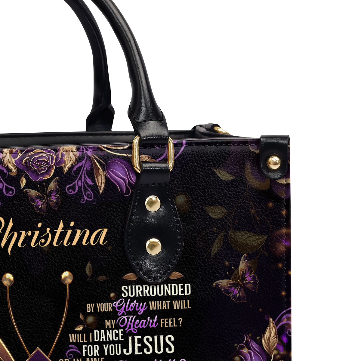 I Can Only Imagine  Personalized Leather Handbag With Zipper - Inspirational Gift Christian Ladies