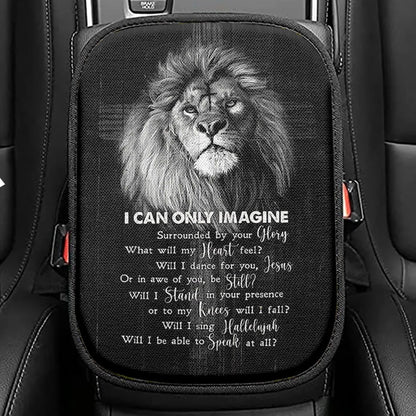 I Can Only Imagine Seat Box Cover, Jesus Walking On Water Car Center Console Cover, Bible Verse Car Interior Accessories