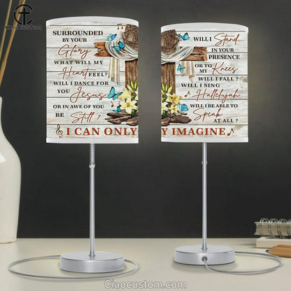 I Can Only Imagine Song Lyrics Holy Cross Table Lamp For Bedroom - Bible Verse Lamp Art - Christian Home Decor