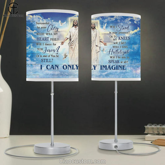 I Can Only Imagine Table Lamp - Jesus Blue Sky, Holy Spirit Dove Lamp Art Table Lamp - Christian Lamp Art - Religious Art