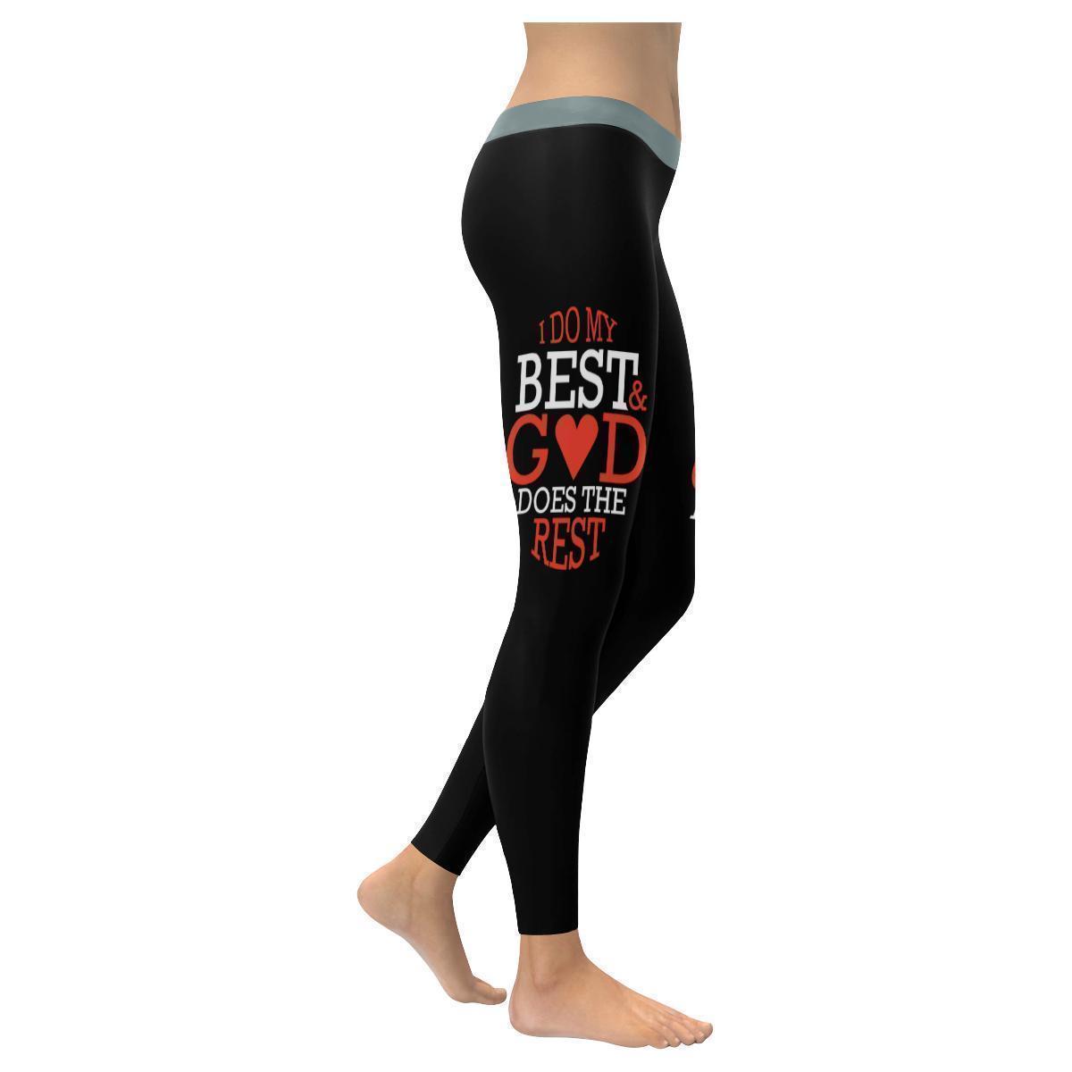I Do My Best & God Does The Rest Christian Jesus Faith Upf40+ Womens Leggings - Christian Leggings For Women