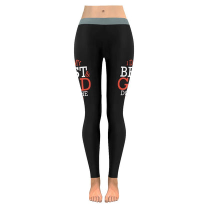 I Do My Best & God Does The Rest Christian Jesus Faith Upf40+ Womens Leggings - Christian Leggings For Women