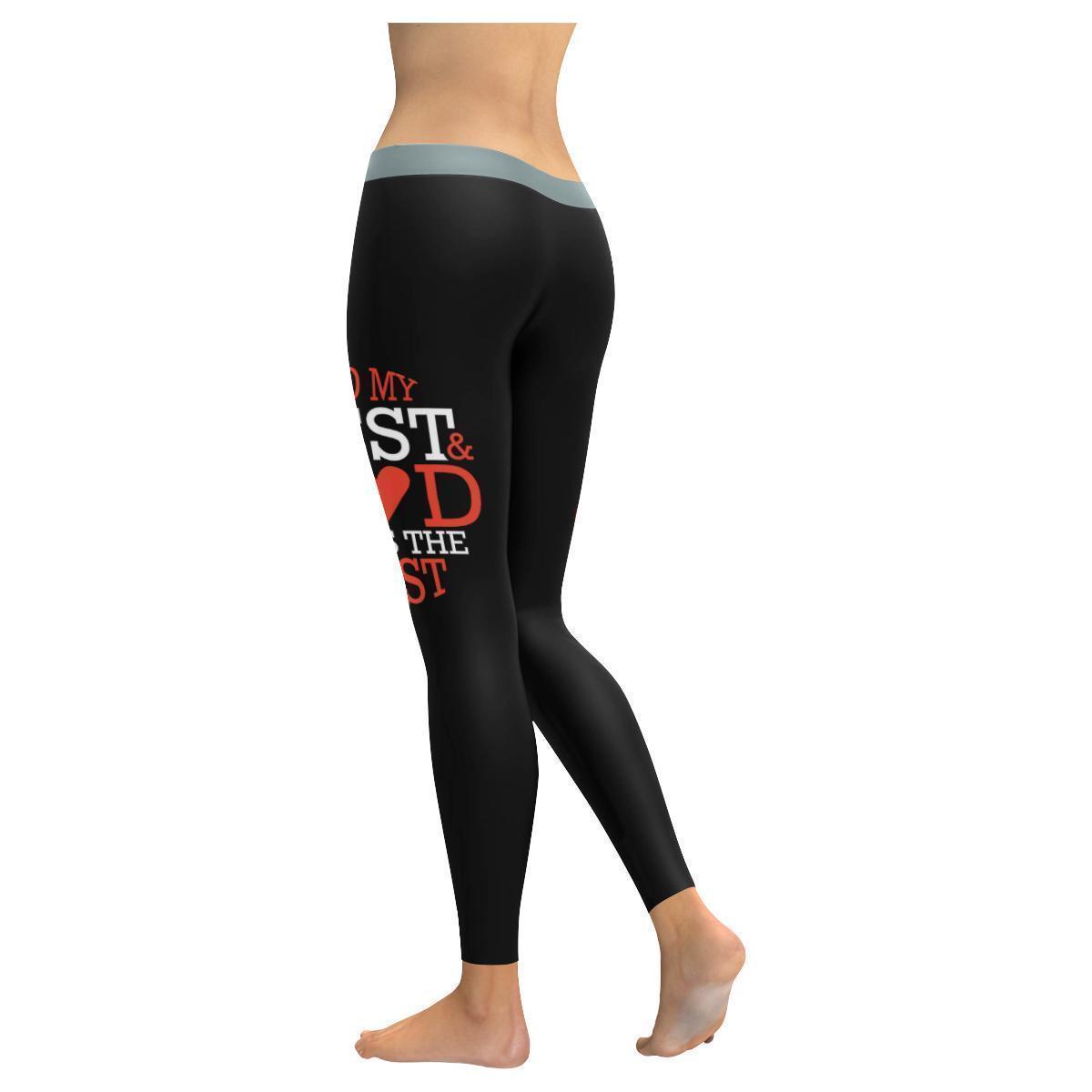 I Do My Best & God Does The Rest Christian Jesus Faith Upf40+ Womens Leggings - Christian Leggings For Women