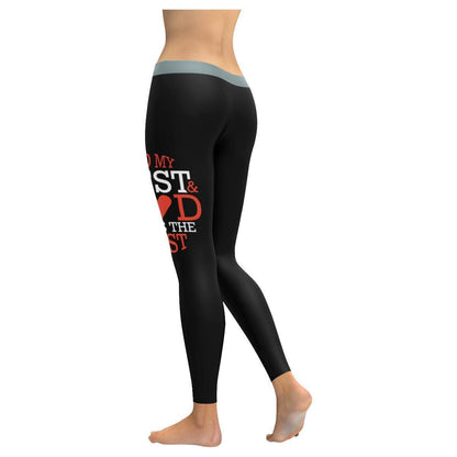 I Do My Best & God Does The Rest Christian Jesus Faith Upf40+ Womens Leggings - Christian Leggings For Women
