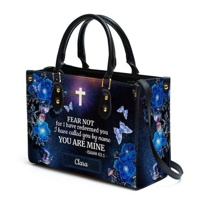 I Have Called You By Name Leather Bag - Custom Name Flower Leather Handbag - Christian Gifts For Women