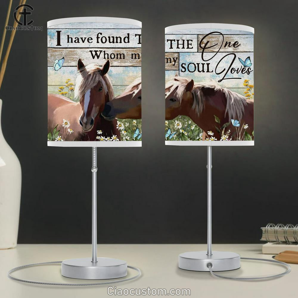 I Have Found The One Whom My Soul Loves Horse Couple Table Lamp Prints - Christian Lamp Art - Religious Home Decor