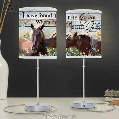 I Have Found The One Whom My Soul Loves Horse Couple Table Lamp Prints - Christian Lamp Art - Religious Home Decor