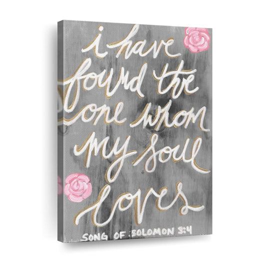 I Have Found The One Whom My Soul Loves Solomon Canvas Wall Art - Canvas Religious Wall Art - Christian Wall Decor Living Room