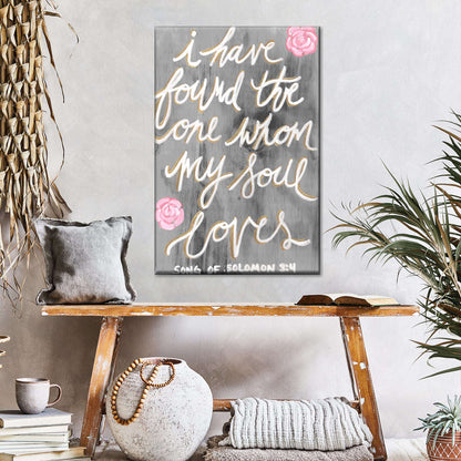 I Have Found The One Whom My Soul Loves Solomon Canvas Wall Art - Canvas Religious Wall Art - Christian Wall Decor Living Room