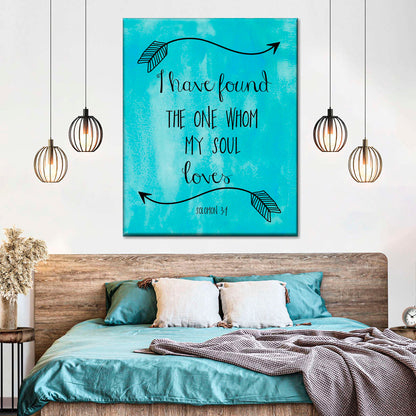 I Have Found The One Whom My Soul Loves Solomon Canvas Wall Art 1 - Canvas Religious Wall Art - Christian Wall Decor Living Room