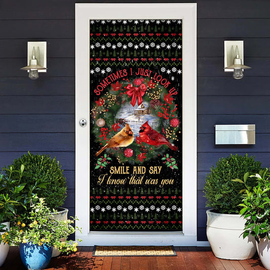 I Know That Was You Red Birds Door Cover - Religious Door Decorations