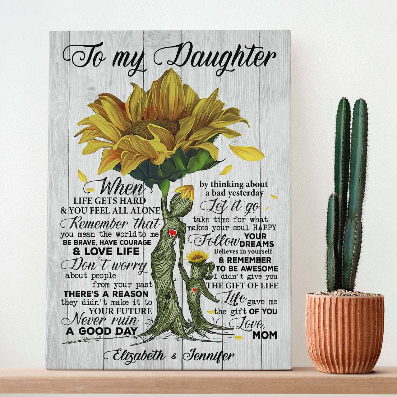 I Love You For All The Times Sunflower Mother Daughter Quotes Canvas - Gift To Daughter