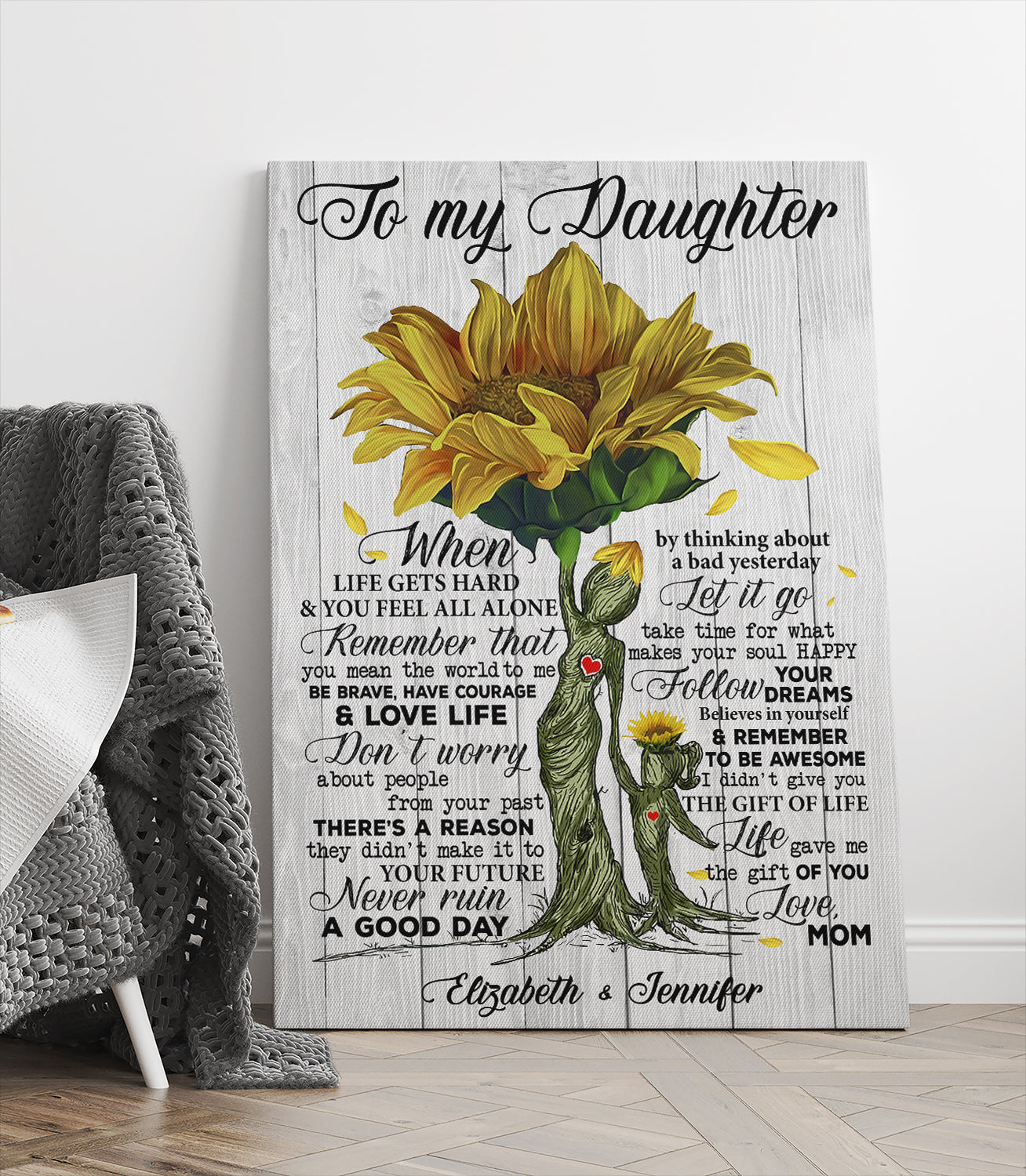 I Love You For All The Times Sunflower Mother Daughter Quotes Canvas - Gift To Daughter