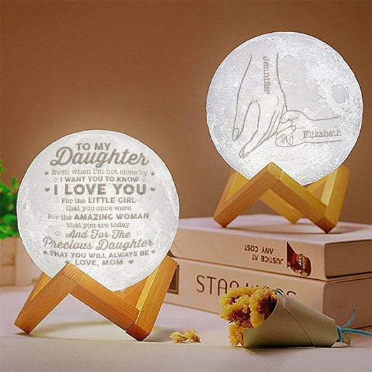 I Love You For The Precious Daughter That You'll Always Be Personalized 3d Moon Lamp - Birthday Gift For Daughter - Valentines Day Gifts For Daughter